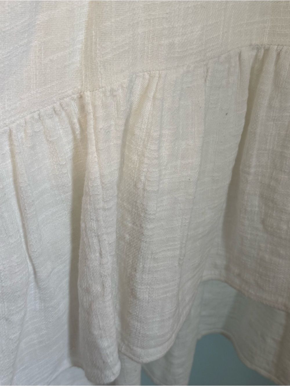 Maeve Off-White Ruffle-Neck High-Low Maxi Dress - Picture 3 of 13